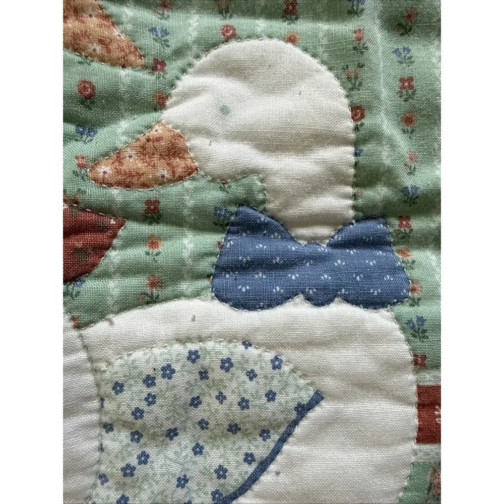 Cute Vintage Cottage Core Duck/Goose Handmade Baby Crib Quilt 50x33